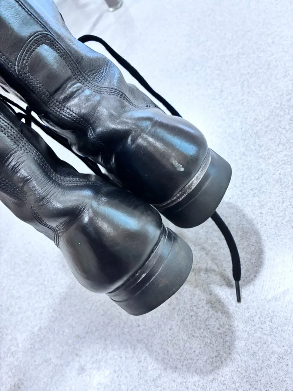 Vintage BFG BF Goodrich Military Combat Boots Black Leather 60s Size 8